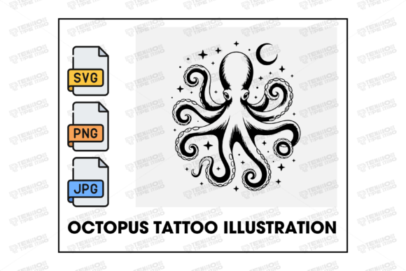 Download Octopus Celestial Tattoo Illustration - Tattoo Collection