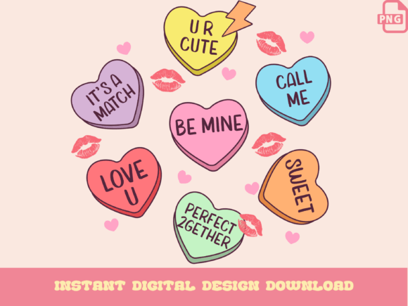 Download Retro Heart Candy, Conversation Hearts - Heart Collection