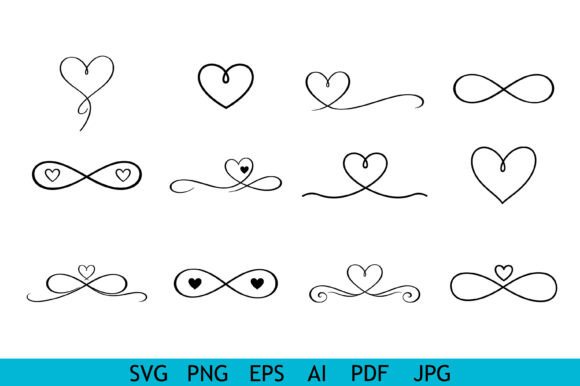Download Elegant Heart Infinity Line Collection - Heart Collection