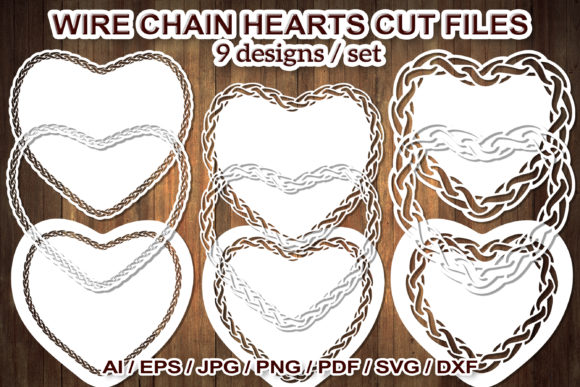 Download Metal Wire Chain Heart SVG Cut Files - Heart Collection