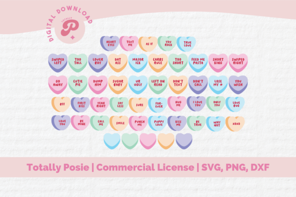 Download Conversation Hearts SVG - Heart Collection