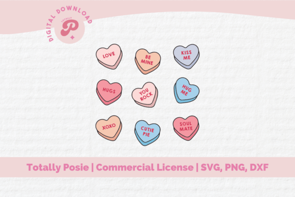 Download Conversation Hearts SVG - Heart Collection