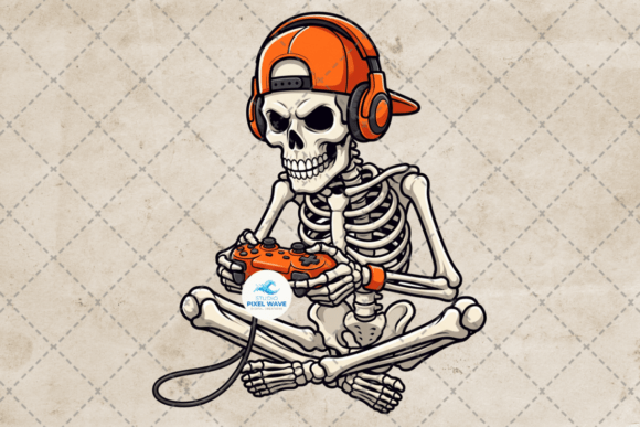 Download Halloween Skeleton Gamer Png - Premium Resources