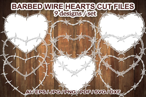 Download Barbed Wire Heart Clip Art Set&nbsp; - Heart Collection