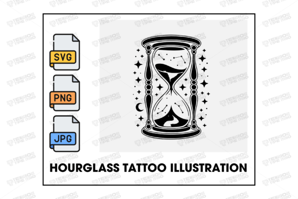 Download Hourglass Celestial Tattoo Illustration - Tattoo Collection