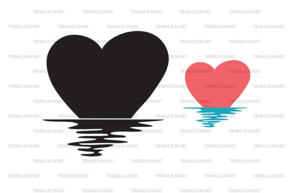 Download Sunset Heart Reflection - Heart Collection